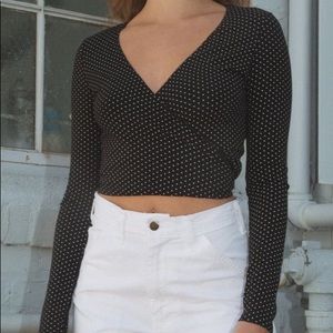Brandy Melville Long Sleeve Wrap Top